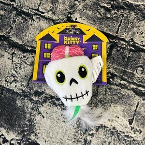 Quirky Kitty Pick Your BRAIN Skull Hide-A-Toy Catnip Filled Cat Toy Feather